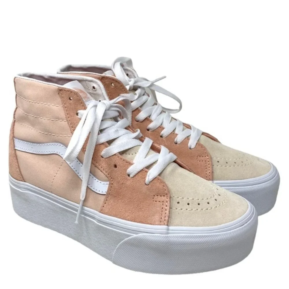 VANS Sk8-Hi Tapered Platform Shoes Skate Peach Women's Suede Canvas VN0A5JMKBOD